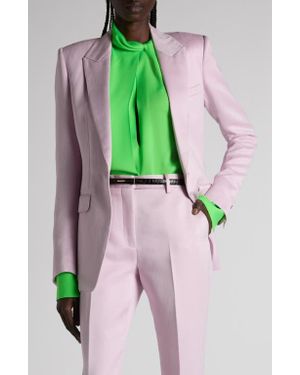 Tom Ford One-Button Duchesse Satin Blazer - Pink