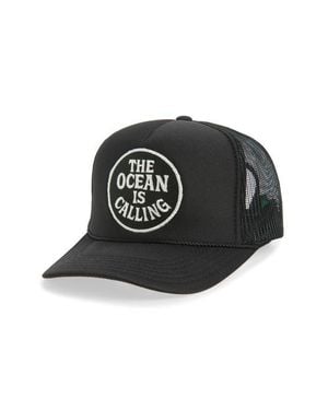 Friday Feelin The Ocean Is Calling Trucker Hat - Black