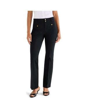 NIC+ZOE Plaza Demi Boot Stretch Cotton Blend Pants - Black