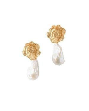 Astor & Orion Poppy Baroque Pearl Drops - White