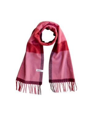 TBCo Lambswool Geomteric Pattern Oversized Scarf - Red