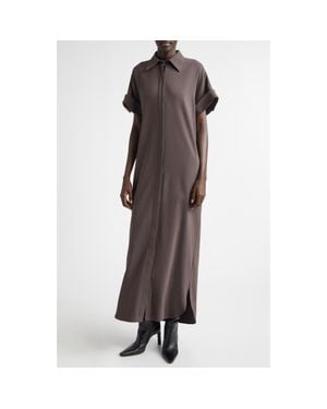Brandon Maxwell The Emory Stretch Cotton Blend Shirtdress - Brown