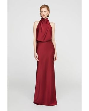 Halston Ada Satin Gown - Red