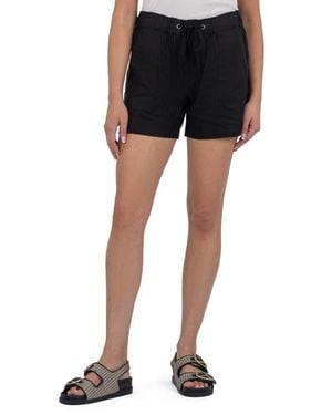 Kut From The Kloth Katana Drawstring Linen Blend Shorts - Black