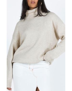 Princess Polly Oswin Oversize Turtleneck Sweater - White