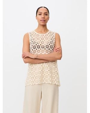 Masai Mafanelis Floral Crochet Sleeveless Top - Natural