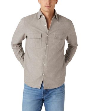 Robert Talbott Morgan Workshirt Luxe Flannel Micro Check Shirt - Gray