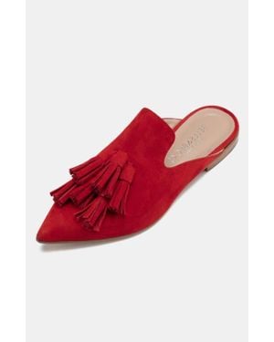 Bells & Becks Mirella Pointy Toe Tassel Mule - Red