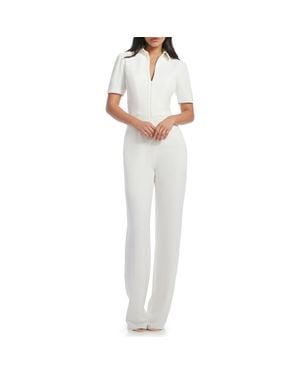 Dress the Population Gloria Front Zip Jumpsuit - White