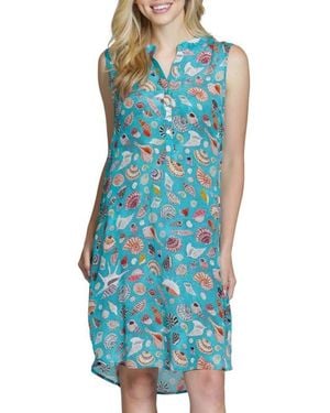 Apny Sleeveless Shift Dress - Blue