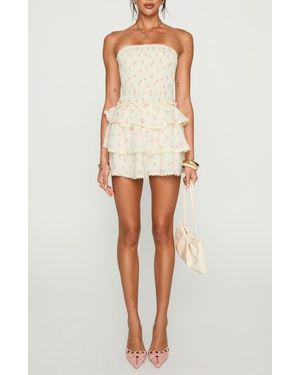 Princess Polly Sunkiss Frill Strapless Minidress - White