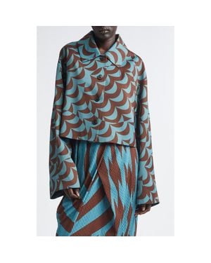 Dries Van Noten Moon Print Bell Sleeve Jacket - Green