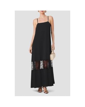 French Connection Quinn Crepe Lace Maxi Dress - Black