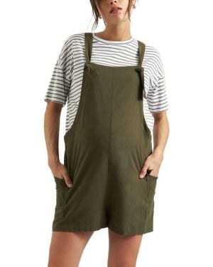 Ripe Maternity Terry Linen Playsuit - Green