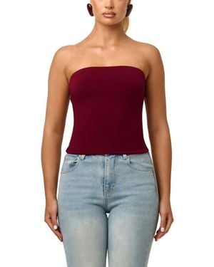 Naked Wardrobe Smooth Crop Tube Top - Red