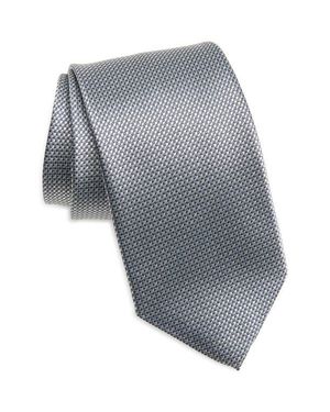 David Donahue Jacquard Silk Tie - Gray