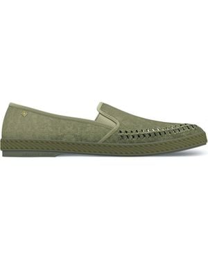 Rivieras Slip-On Woven Split Toe Moccasin - Green