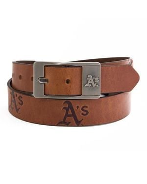 Eagles Wings Oakland Athletics Brandish Leather Belt - Brown