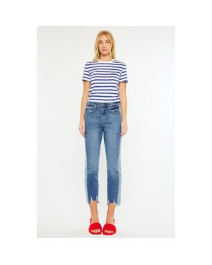 Kancan Erin High Rise Slim Straight Leg Jeans - Blue