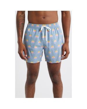 Chubbies Heat Waves Classic 5.5-Inch Swim Trunks - Blue