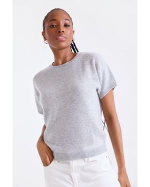 1982 Esme Short Sleeve 100% Cashmere Top - White