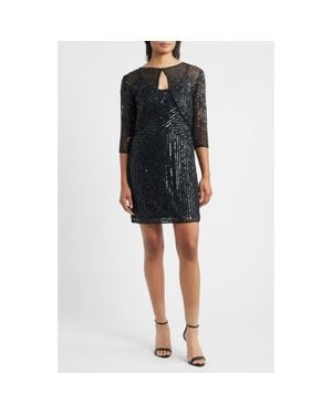 Pisarro Nights Sequin Embellished Cocktail Dress With Jacket - Black