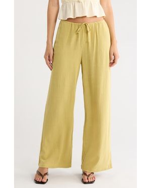 PacSun Milla Tie Waist Wide Leg Pants - Yellow