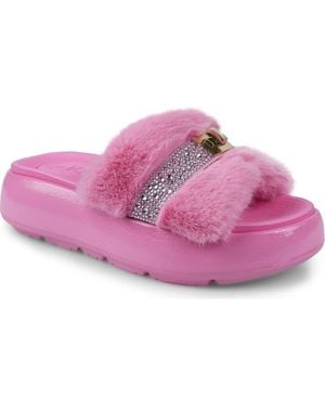 Zigi Finley Faux Fur Platform Sandal - Pink