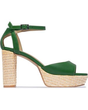 Bernardo Valeria Platform High Heeled Sandal - Green