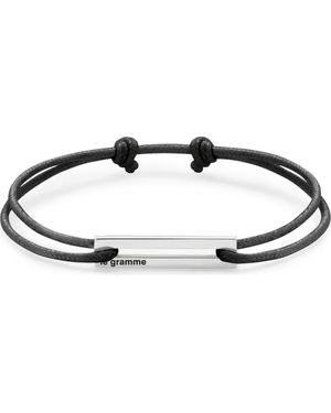 Le Gramme 1.7G Sterling & Cord Bracelet - Black