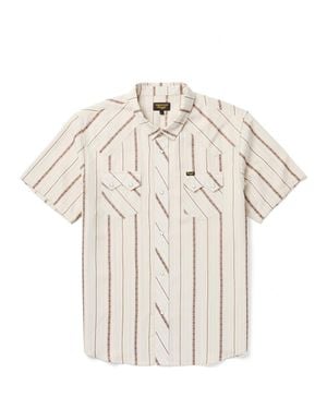 Seager Co. Sawtooth Short Sleeve Snap-Up Shirt - Natural