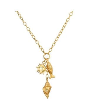 Satya Jewelry Healing Light Ocean Charm Necklace - Metallic