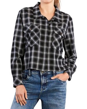 Billy T Lucky Plaid Button-Up Shirt - Black