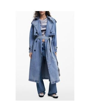 Desigual Denim Trench Coat - Blue