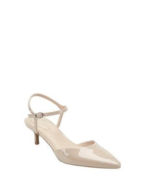 Bandolino Rose Ankle Strap Pointed Toe Kitten Heel Sandal - Natural