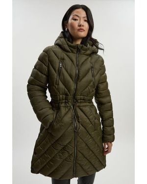 Karen Millen Lightweight Packable Coat - Green