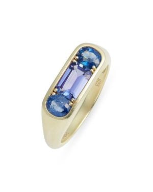 Meira T Tanzanite & Sapphire Signet Ring - Blue