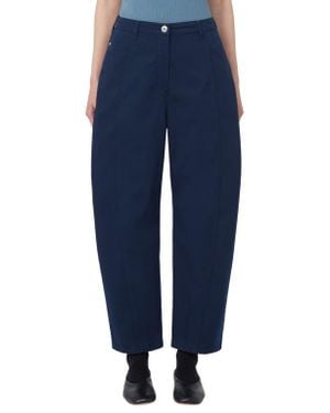 MM by Max Mara Etere Stretch Cotton Straight Leg Pants - Blue