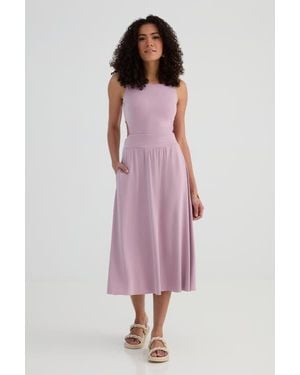 KADA The Cupro Cut Away Dress - Pink