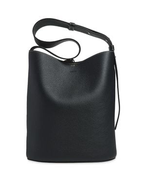 LIE STUDIO Norma Leather Bucket Tote - Black