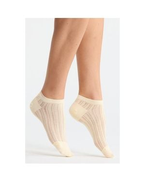 Casa Clara Colette Cotton Blend Pointelle Ankle Socks - Natural