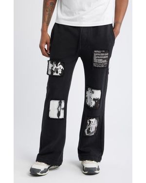RTA Griffin Vintage Wash Wide Leg Sweatpants - Black