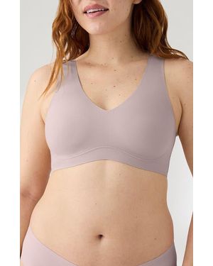 True & Co. Body Lift V-neck Bralette - Gray