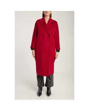 1982 Cashmere Double Breasted Long Coat - Red