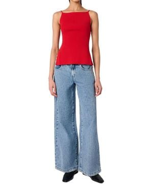 WeWoreWhat High Straight Neck Top - Red