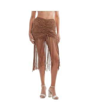 CAPITTANA Claudia Metallic Cover-Up Skirt - Brown
