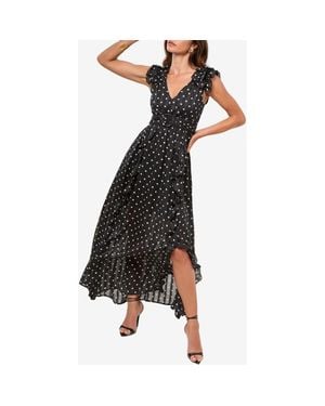 Lipsy Metallic Maxi Ruffle Dress - Black