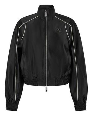 Philipp Plein Laminated Tracksuit Jacket - Black