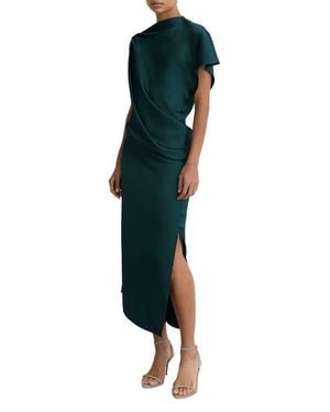 Reiss Kenzie Asymmetric Satin Dress - Blue