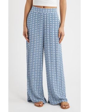 Rip Curl Print Wide Leg Pants - Blue